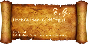 Hochfelder Györgyi névjegykártya